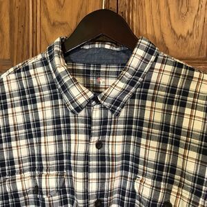 Red Head Brand Co. Shirt Men's 2XL Blue Plaid Button Up Long Sleeve Cotton